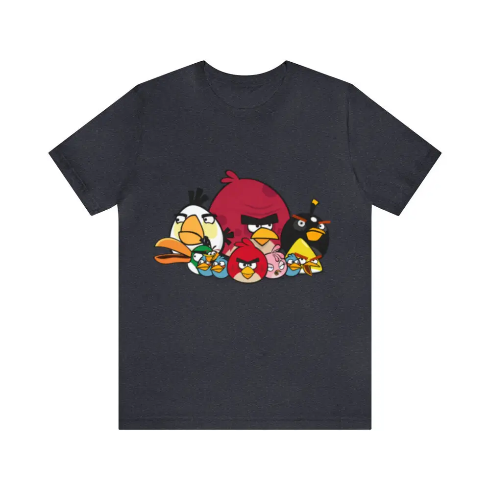 Angry Birds- Unisex Jersey Short   Tees Cotton Luxury brand vintage oversized