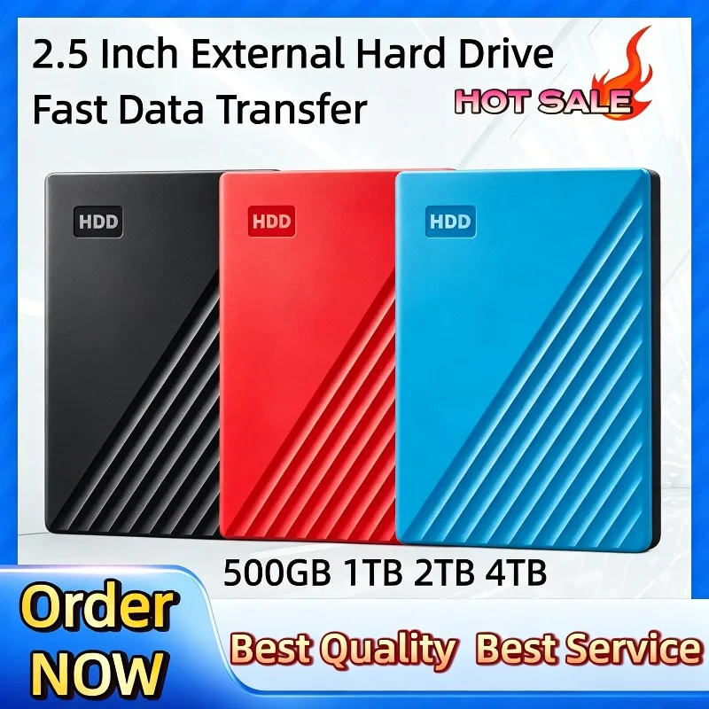Portable 2.5 Inch External HDD USB 3.0 Fast Data Transfer Multi-Device Compatible Durable Storage Disk for Data Backup