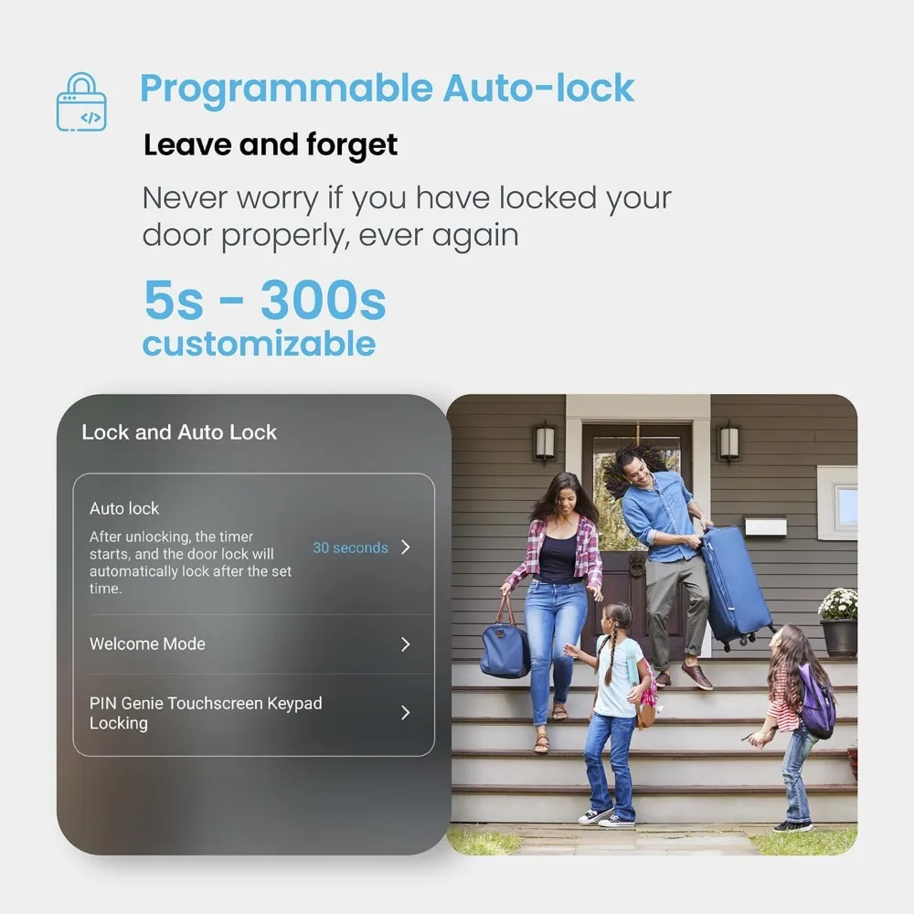 Secure Pro Smart Lock Wi-Fi, Keyless Entry Digital Keypad Door Lock, 3D Biometric Fingerprint Sensor Front Door Lock with Handl