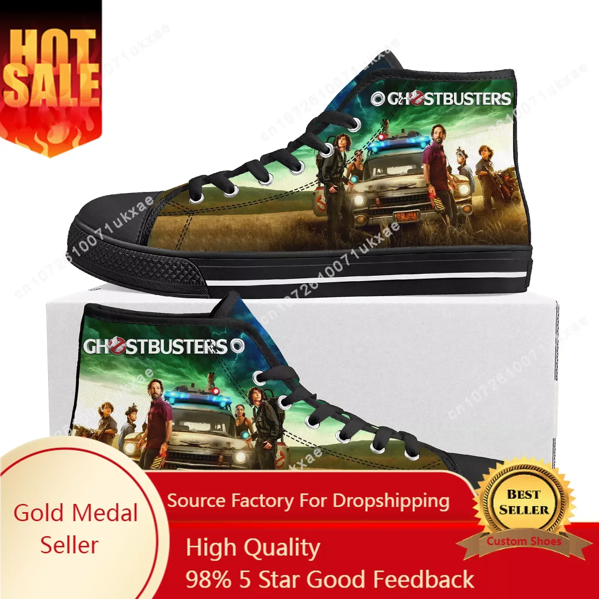 G-Ghostbusters classic movie High Top High Quality Sneakers Men Women Teenager Canvas Sneaker Casual Custom Shoes Customize Shoe