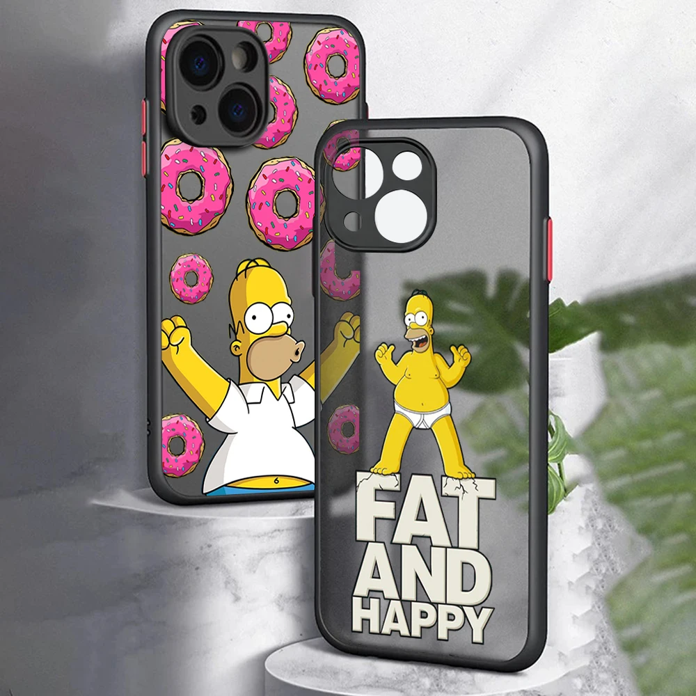 Grappig De S-Simpsonss Telefoonhoesje Voor Samsung S24 S23 S22 S21 S20 S10 Fe Note20 Note10 Plus Ultra Lite 5G Matte Transparante Hoes