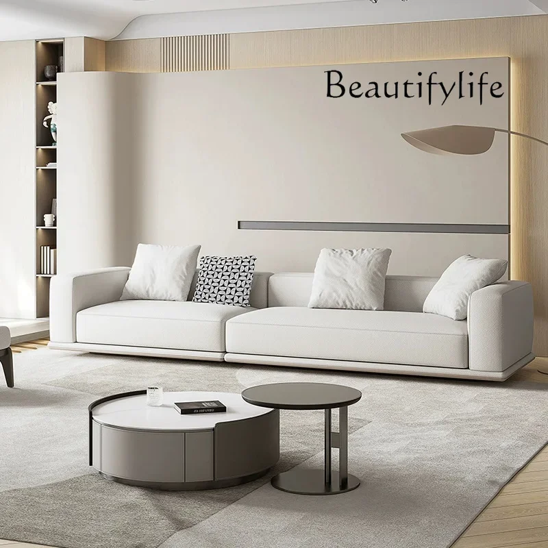

X36 Horizon Sofa Italian Straight Row High-end Cotton And Linen Sofa Fabric Tofu Block Living Room