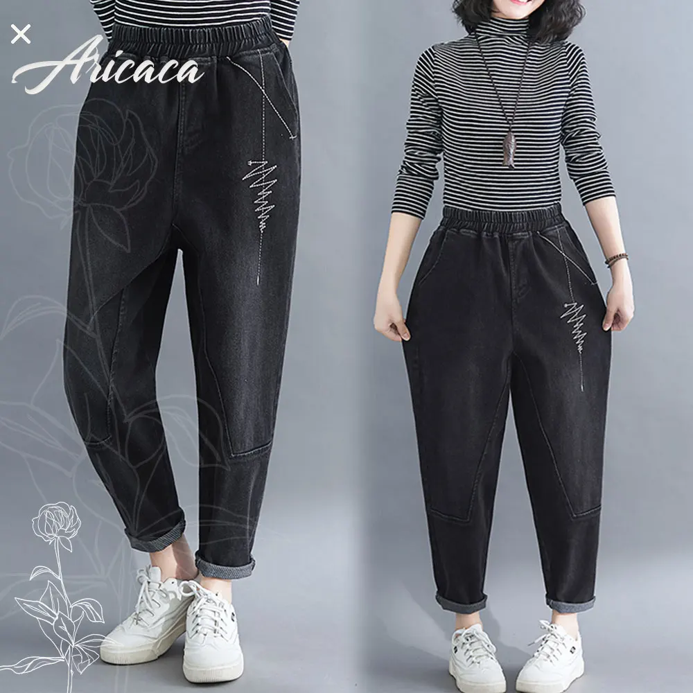 

Aricaca High Quality Women M-2XL Loose Pants Women Fashion Elastic Waist Harem Pants