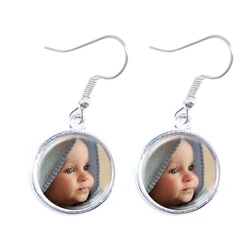 Orecchini personalizzati personalizzati foto mamma papà bambino bambini nonno genitori regalo fotografico progettato su misura per il regalo di anniversario di famiglia