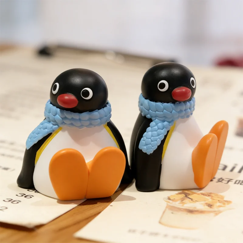 Lindo pingüino Pingus familia muñeca adornos coche decoración figura coleccionable modelo estatua niño niña juguete para regalo con pegado sin costuras