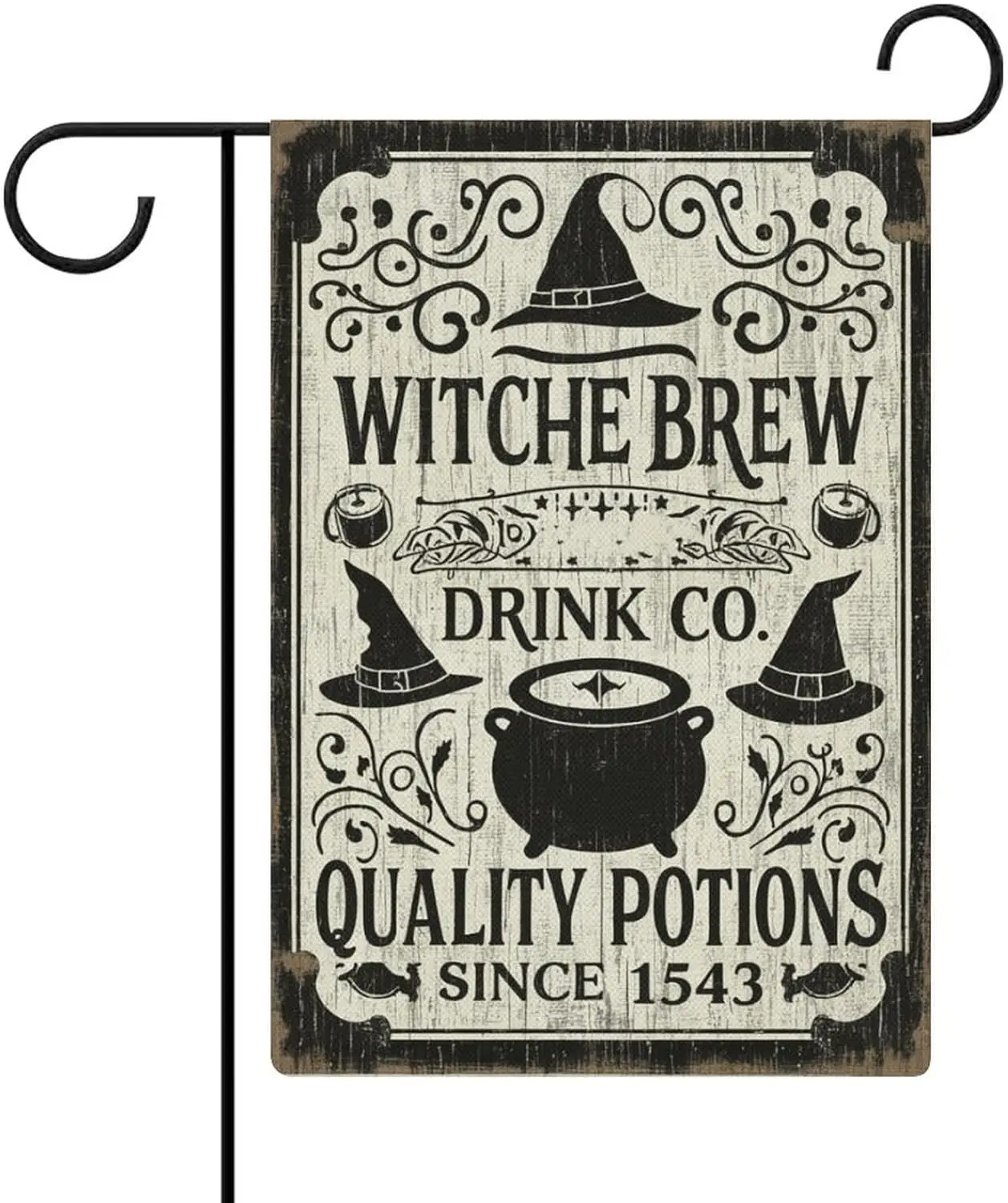 Garden Flag “Halloween Welcome Witches Brew” Double Sided 12x18 In Burlap Seasonal Yard Decoration for Outside Porch IIK AAL yyi