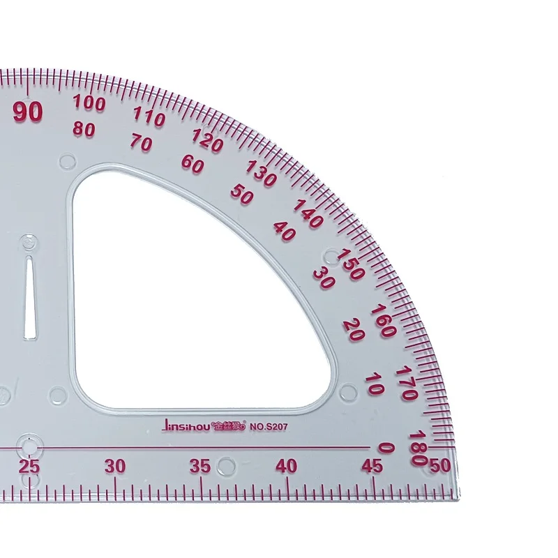 50cm Transparent Protractor with Handle Large Plastic Ruler Math Physics Teacher Drafting Supplies Transportador De Angulos