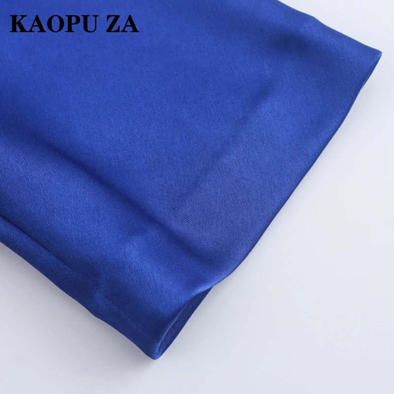 KAOPU ZA 2024 New Summer Women's Fashion A-Line Mini Sundress Short Sleeve Casual Solid Color Ruffled Robe