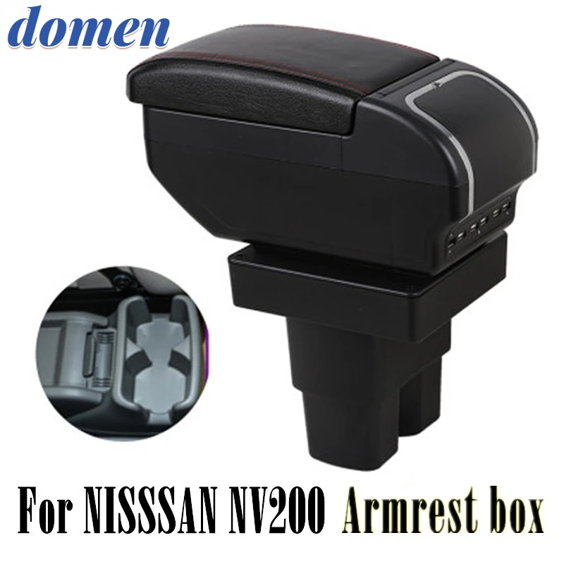

Car Center Console Armrests Storage Box for Nissan NV200 evalia armrest box With USB interface 2019 2011 2013 2014 2015 2016