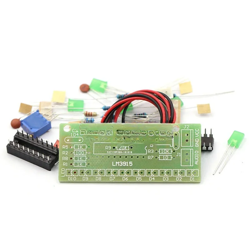 1 sztuk LM3915 10 LED dźwięk analizator widma audio zestaw wskaźników poziomu DIY Electoronics zestaw do ćwiczeń lutowniczych — zdjęcie produktu 3