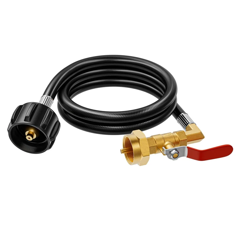 

A27F-Propane Refill Adapter Hose For 1 Lb Tanks, 3.5 FT Length Includes Safety Shutoff Valve