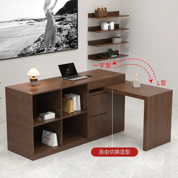 

HYS multifunctional telescopic checkout page light luxury high-end clothing store bar counter store small corner front desk