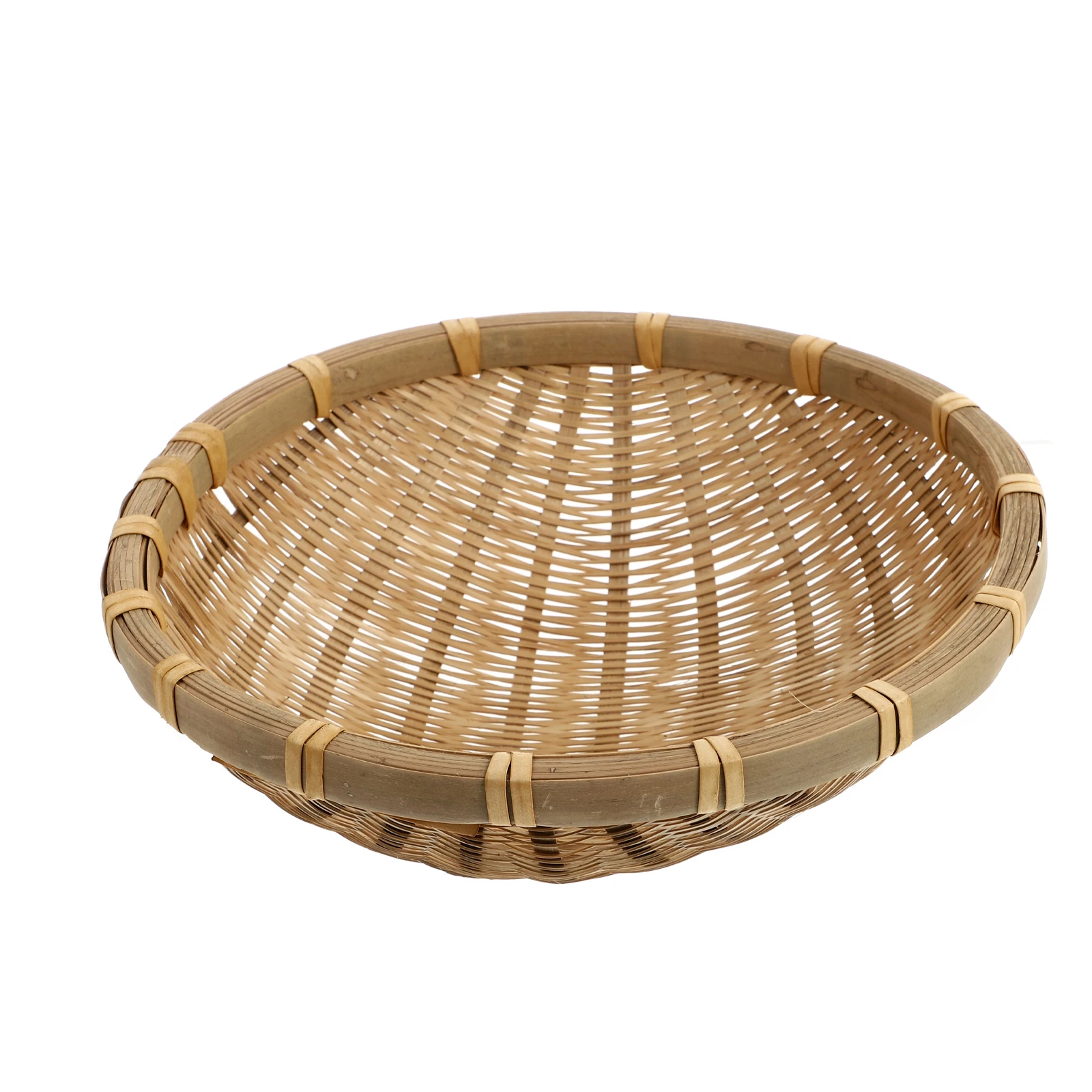 

Bamboo Sieve 22cmx7cm Woven Basket Storage Tray Round Food Tray Kitchen Baking Pan Rustic Home Decor Bamboo Rice Scouring Basket