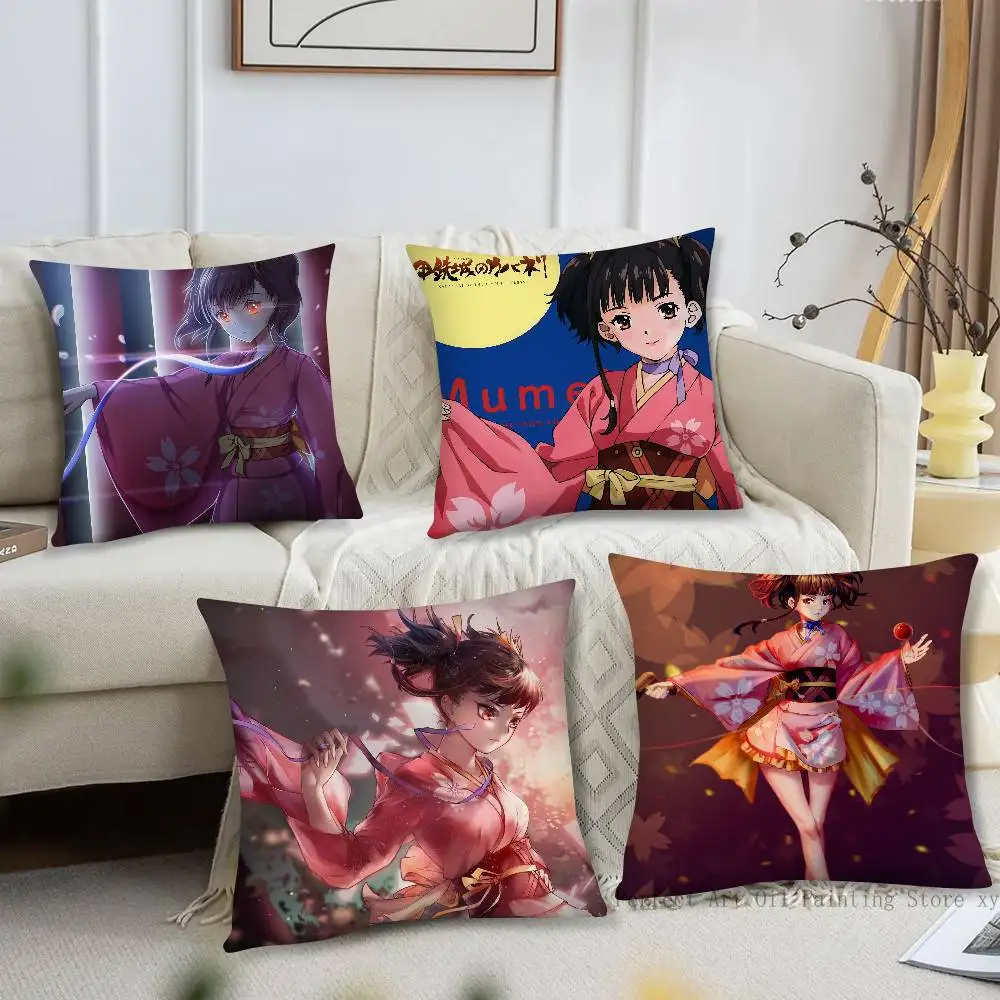 Mumei Anime Koutetsujou No Kabaneri Pillow Case Fashion Square Pillowcase Bedroom Sofa Room Ins Decoration Leisure