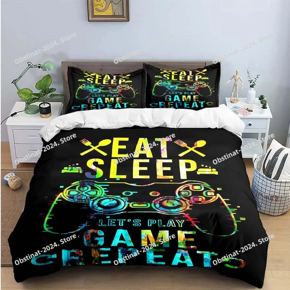 

Gamer Controller Print Bedding Sets Exquisite Bed Supplies Set Duvet Cover Bed Comforter Set Bedding Set Luxury Birthday Gift