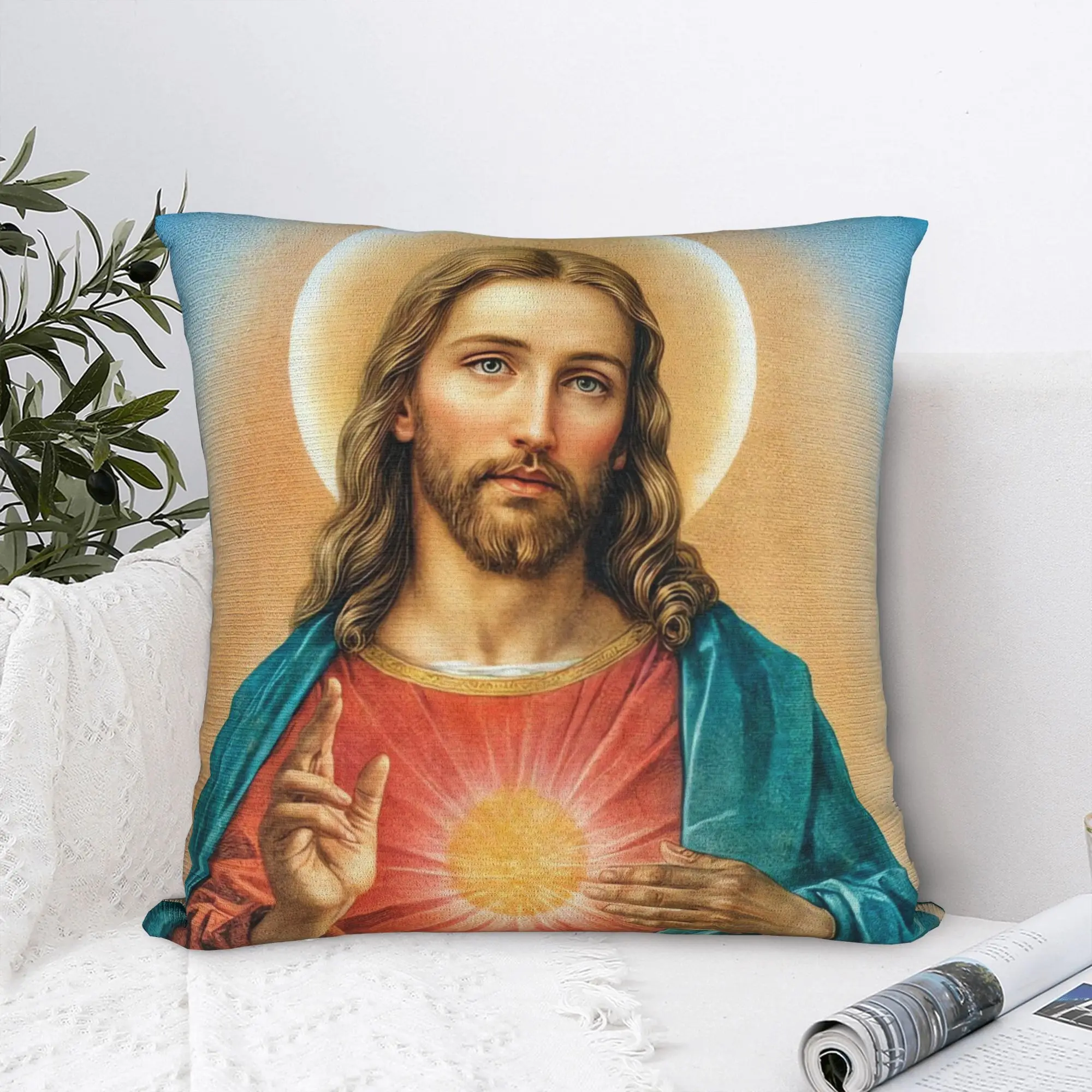Pillow Cover Virgin Mary Cherubs Rose  Novelty Pillow Case For Couch Sofa Bedroom Pillowcases