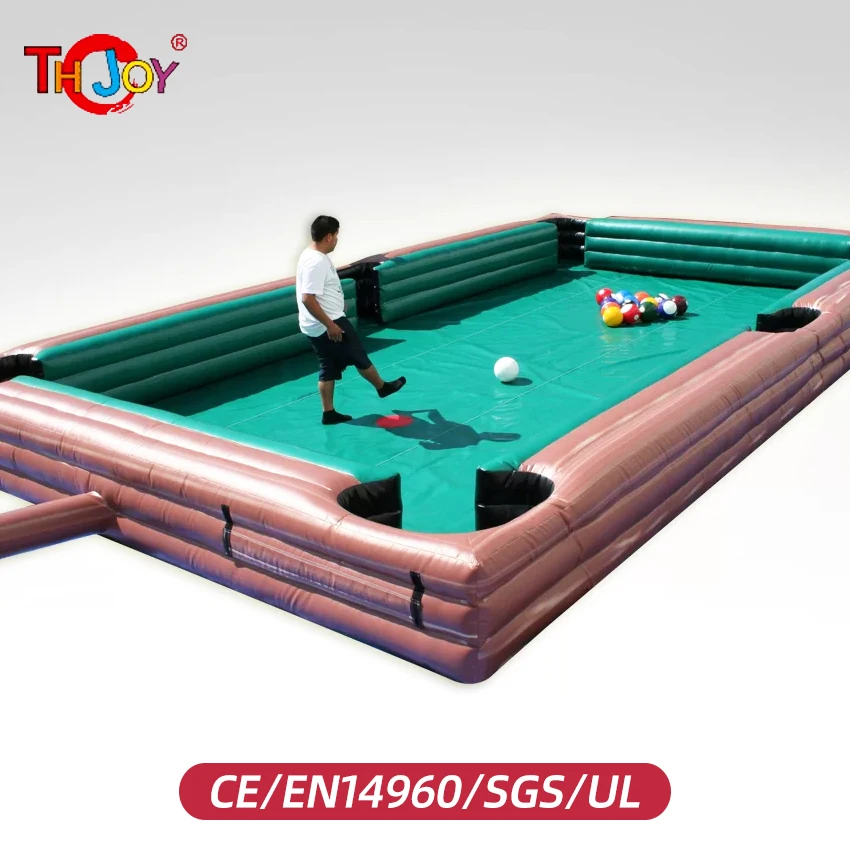 2024 New Funny Billiard Sport Game Inflatable Football Snooker Table,Soccer Pool Table for Outdoor Amusement Park