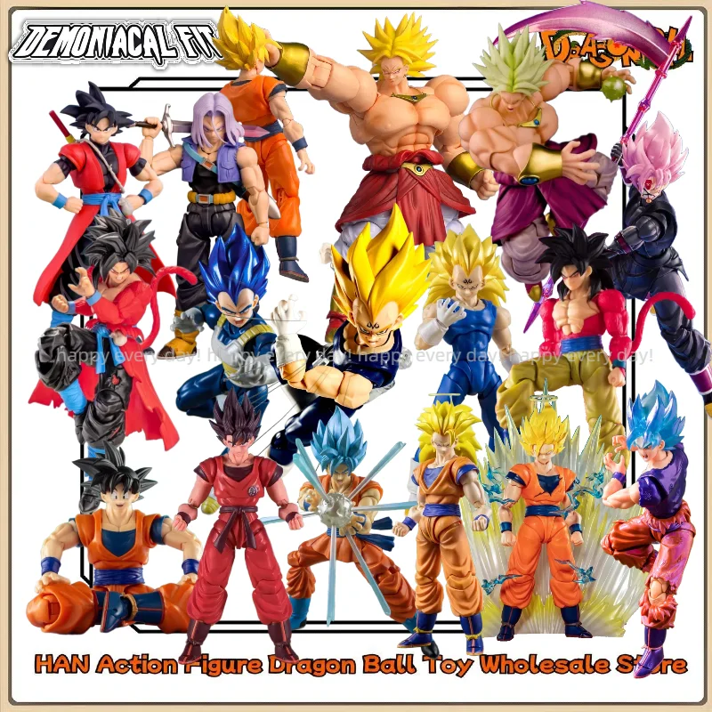 

NEW In Stock Demoniacal Fit Dragon Ball Series Son Goku Vegeta Super Saiyan I II III Broly Begit Movable Doll Collection Gifts