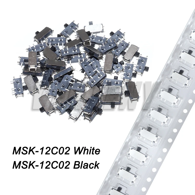 50PCS Mini 7-Pin On/Off 1P2T SPDT MSK-12C02 SMD Toggle Slide Switch For MP3 MP4 MSK-12C0
