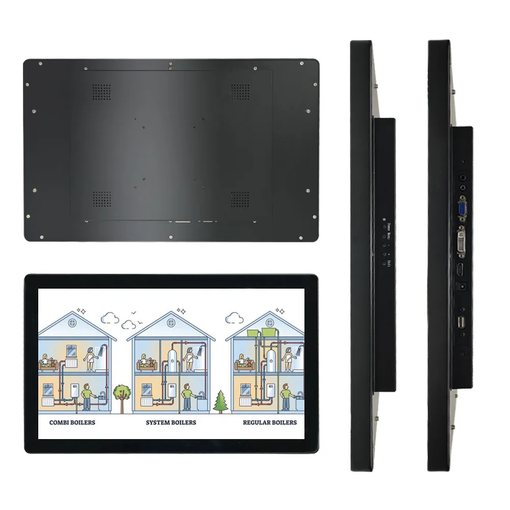 ZJZ Customization 18.5 Inch Waterproof Ip65 Industrial Monitor Open Frame Rugged Panel Mount Display Screen Capacitive Lcd Touch