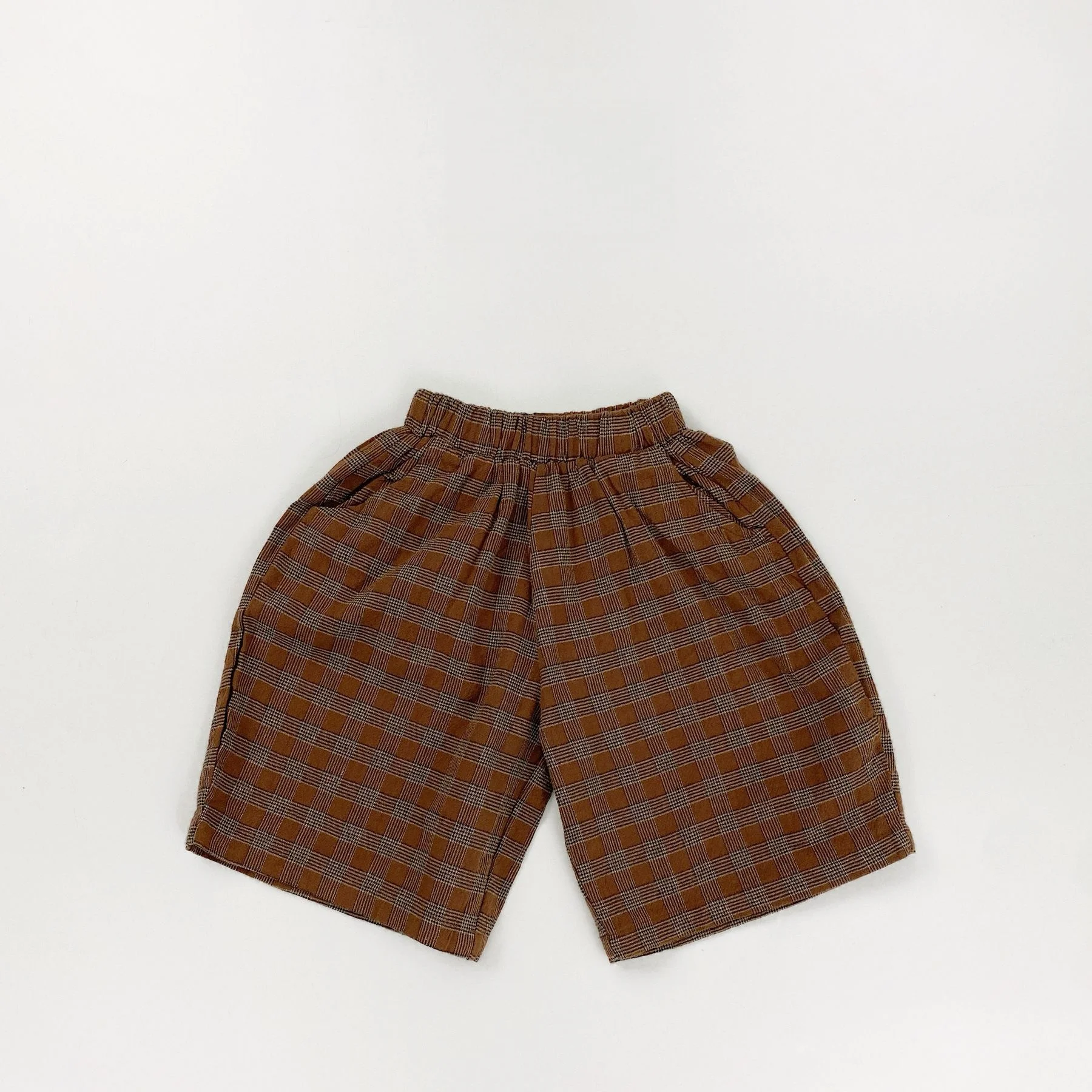 Kinder-Caprihose im koreanischen Stil, Retro-Gittermuster, Kinder-Shorts, Sommerhose, weich, atmungsaktiv, Unisex-Hose – Detail 11