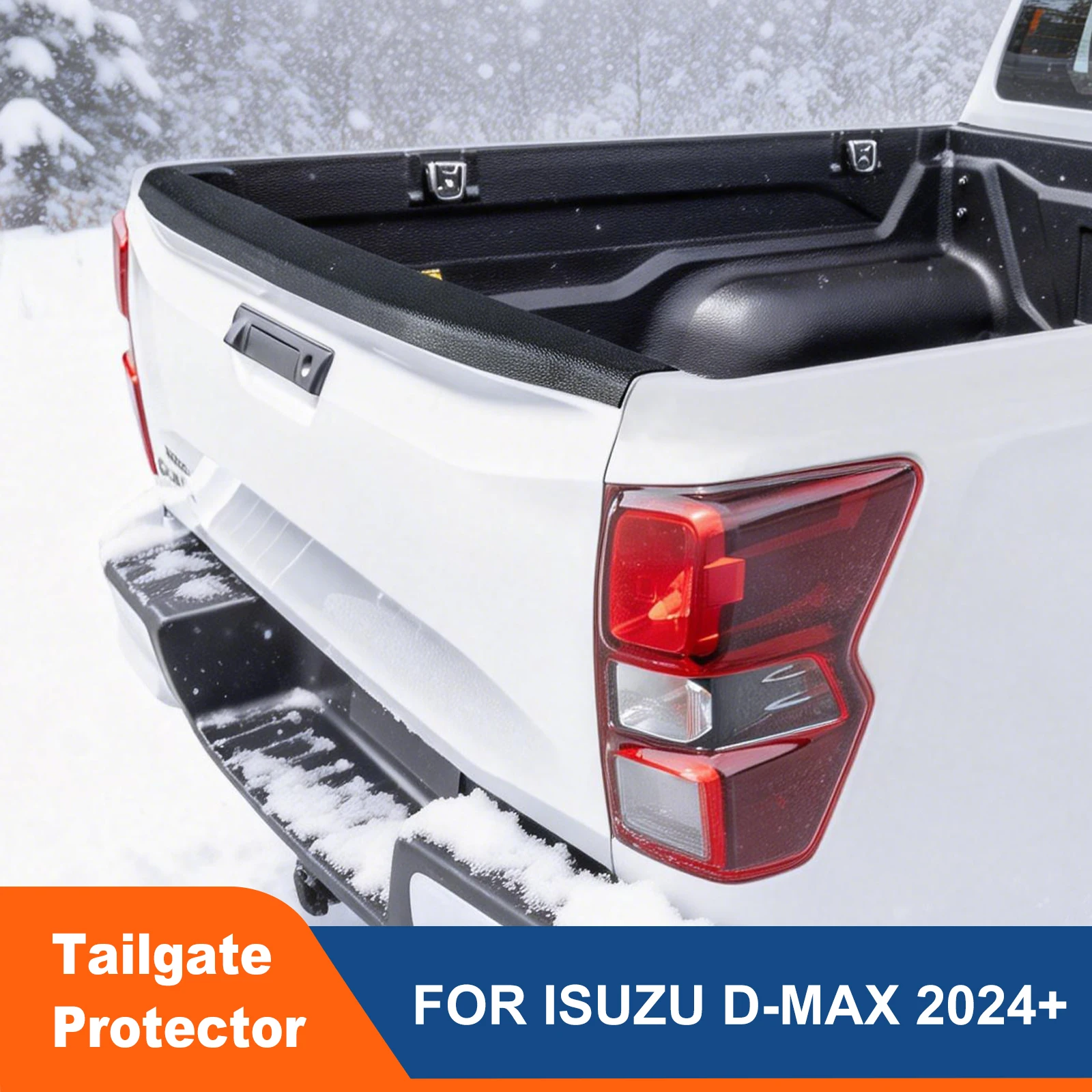 

Tailgate Cover Trim Rear Protector For ISUZU D-max Dmax 2024-2026 Rail Guard Molding Textured Matte Black Car Styling Accessorie