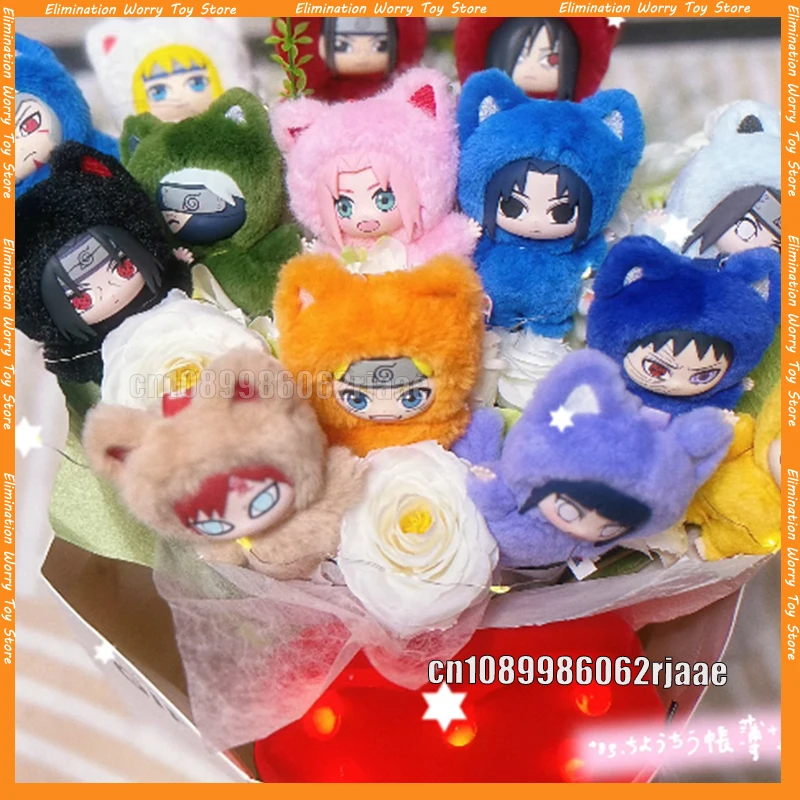 

Eaki Naruto V3 Vinyl Doll Kitten Land Series Blind Box Pajamars Plush Vinyl Doll Action Figures Neji Hyuga Gaara Surprise Toys