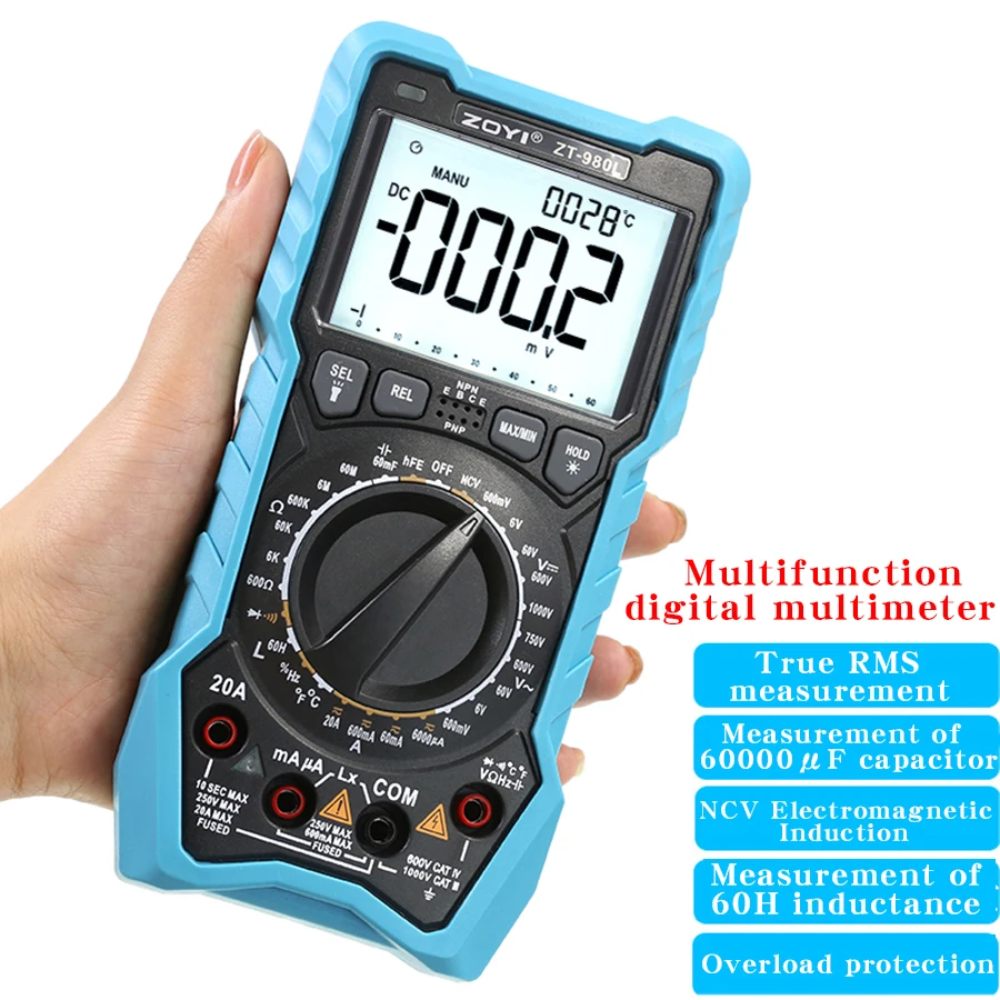 ZOYI ZT-980L Digital Inductance Capacitance High Precision Multimeter Universal Meter for AC/DC Voltage Current