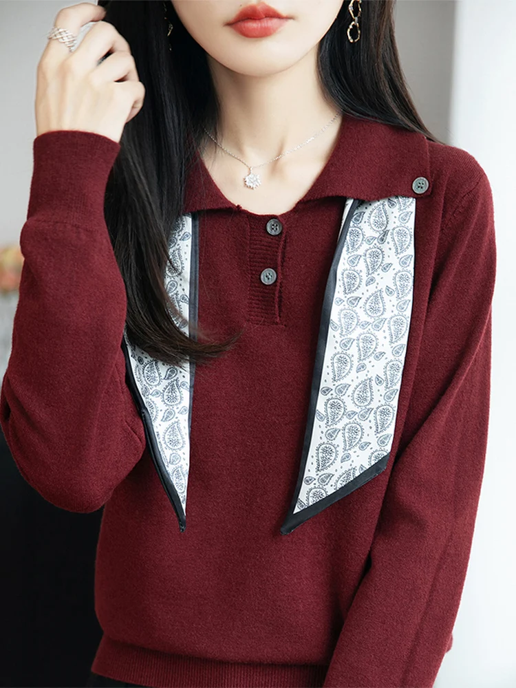 

Early Autumn Faionable Knitted Top Slimming Loose Fit Thin Sweater Base Layer Outerwear Casual Sle Soft Material Long Sve