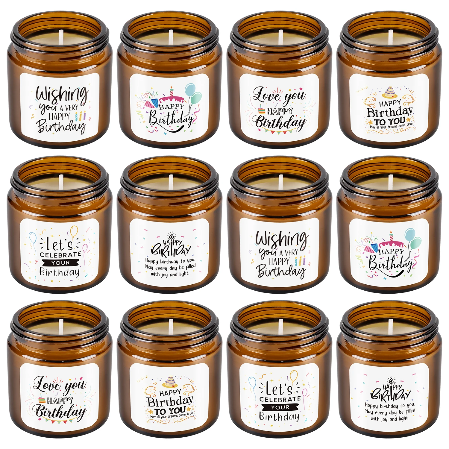 12'li doğum günü mum seti, alt - Amber Jar Candle incelemesi ve fiyatı