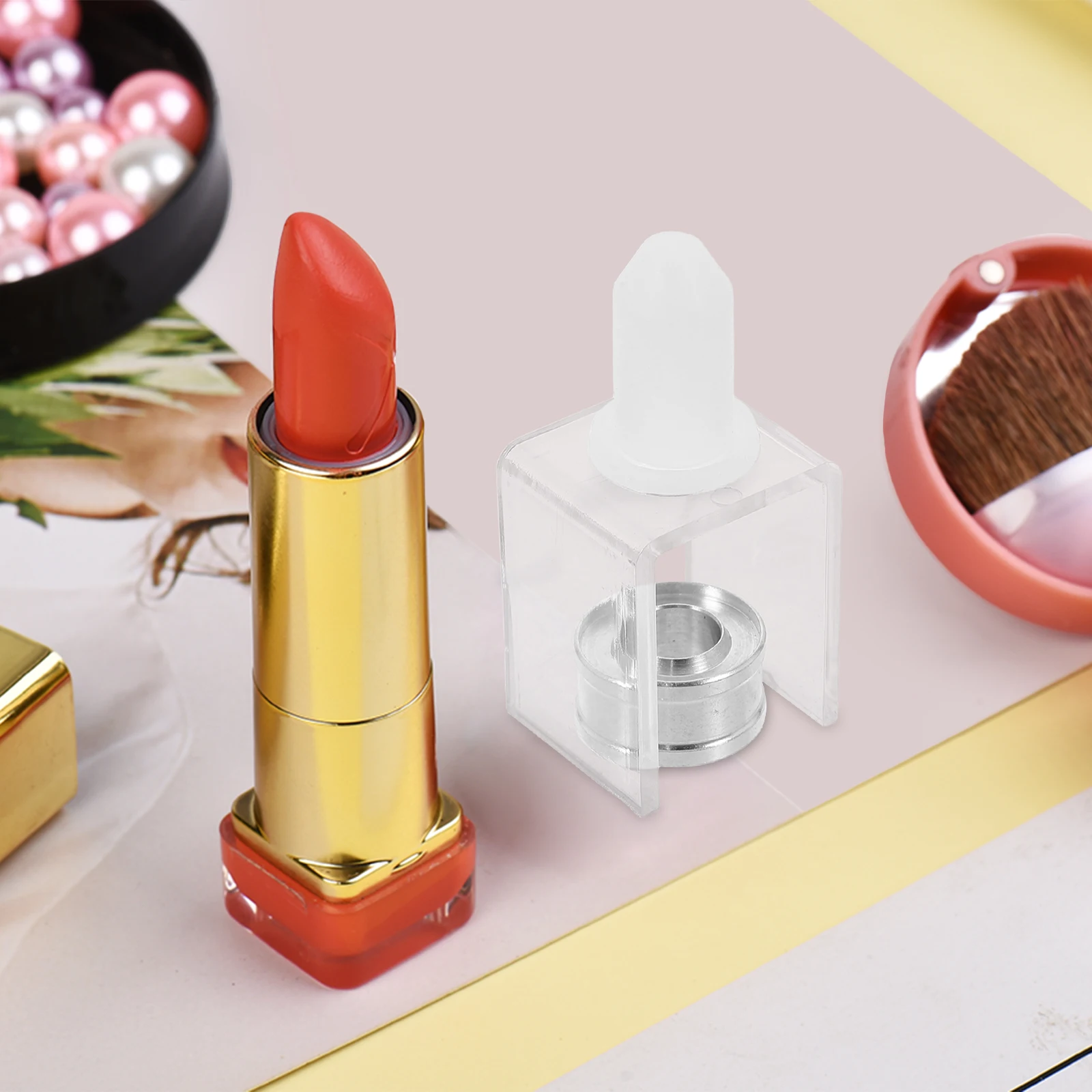 

1Set Silicone Lipstick Mold Single Hole Stand DIY Reusable Easy Use Mold for 12.1mm Lipstick Tube DIY Making Kit