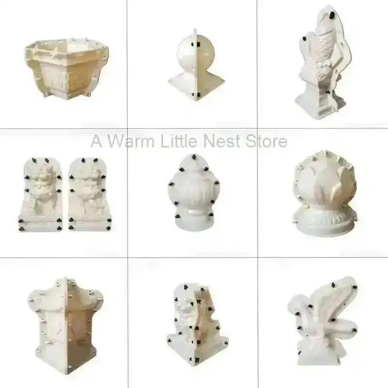Outdoor European ABS Plastic Mold Garden Building Concrete Lion Statue Molds for Home Villa Garden House Gates Decoration r