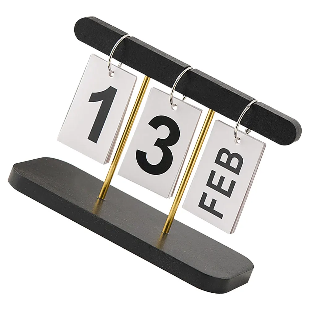 

1pc Wooden Flip For Desk Reusable Perpetual Table Creative Office Decor Desktop Accessories Standing Rustic Calendar Farmhouse