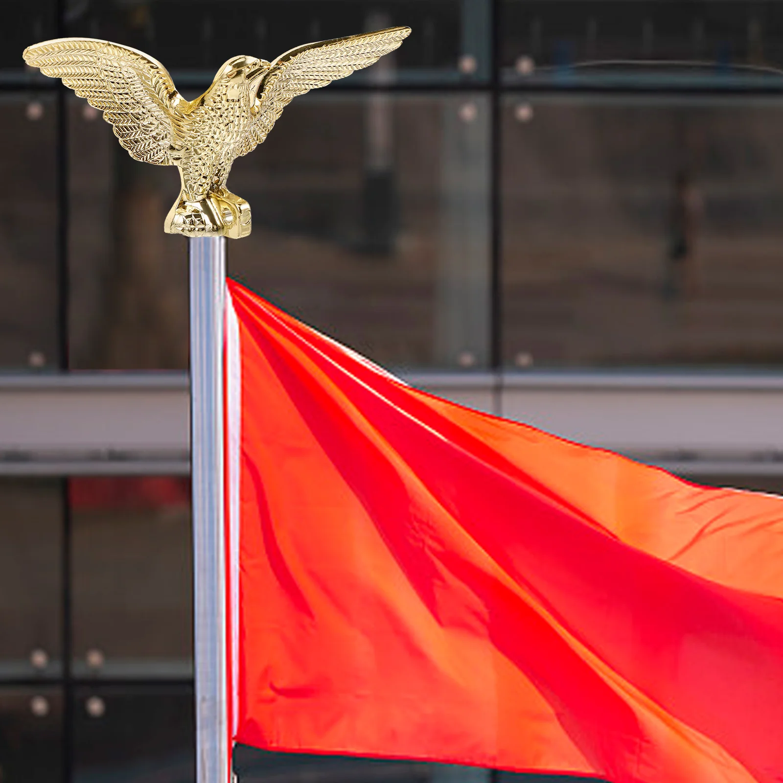 

Diagonal Insertion Decorations Flagpole Eagle Head Outdoor Flags Plastic Decorative Topper for