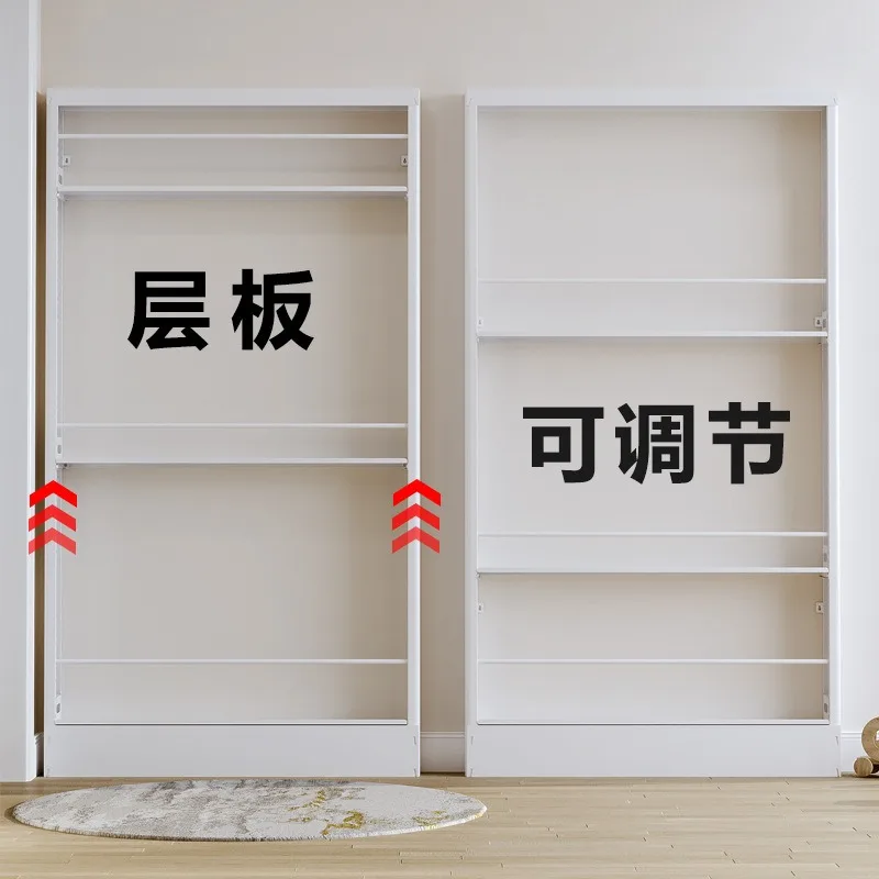 Steel bookshelf shelf, aisle seam rack, floor-to-ceiling against the wall, narrow door, picture book rack