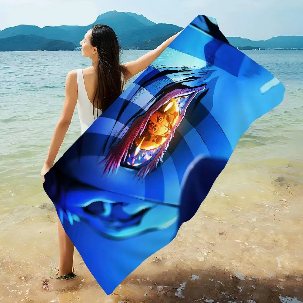 Cartoon Demon Slayer Anime Microfiber Blanket Quick Drying Beach Towels Oversized Printing Super Absorbent Pool Towel Blanket
