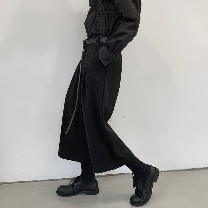 Luzhen cor sólida em linha reta calças cortadas dos homens 2025 verão nova alta qualidade streetwear solto original calças casuais jy3618