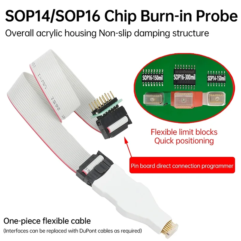 

Highly Recommended-Burning Needle Chip Burn Write Probe Flexible Cable Read And Write Test Probe Micro SOP14-150Mil