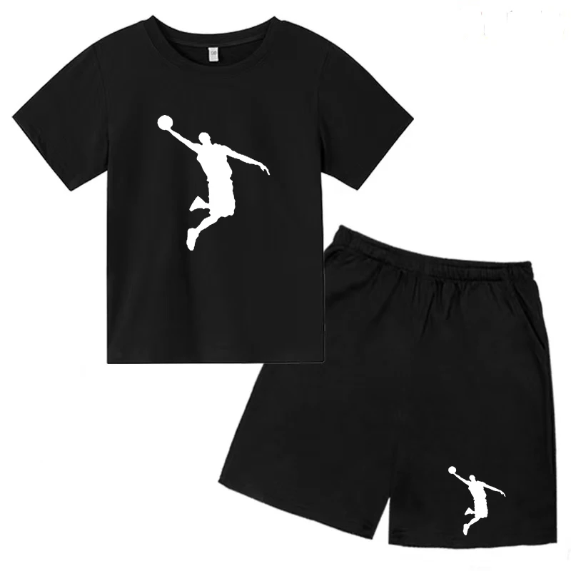 

Children's T-shirt Set Summer Celebrity Print Top/shorts 3-13 Boys/girls Basketball Sportswear Party Travel Sports Birthday Gift