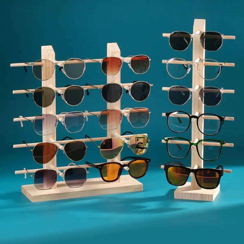 New Solid Wood Glasses Display Rack Detachable Jewelry Storage Stand Sunglasses Myopia Glasses Display Props