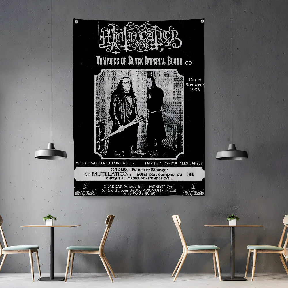 

M-MUTIILATION RattenkonigFlag Bedroom Living Room Garden Outdoor Microfiber With Holes Festival Decoration Background Art Banner