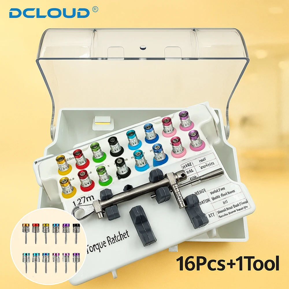

1Set New Dental Implant Torque Set Universal 15-70NCM Wrench/ Screwdrivers Complete Prosthetic Tool Kit Torque Wrench Tool Box