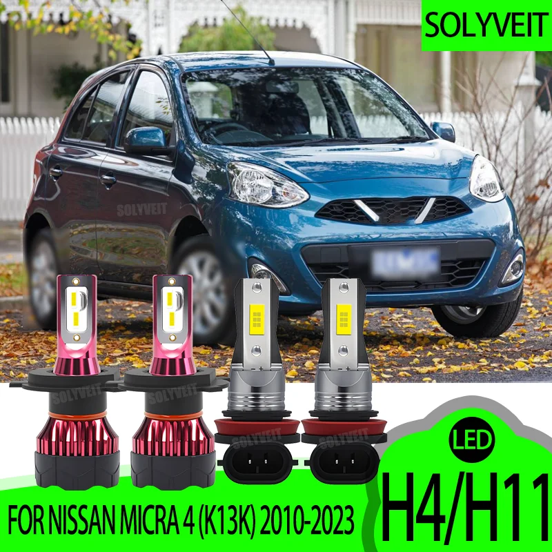 

High Bright LED H11 Fog Light H4 Headlight Dual Beam Kit FOR NISSAN MICRA 4 (K13K) 2010 -2017 2018 2019 2020 2021 2022 2023