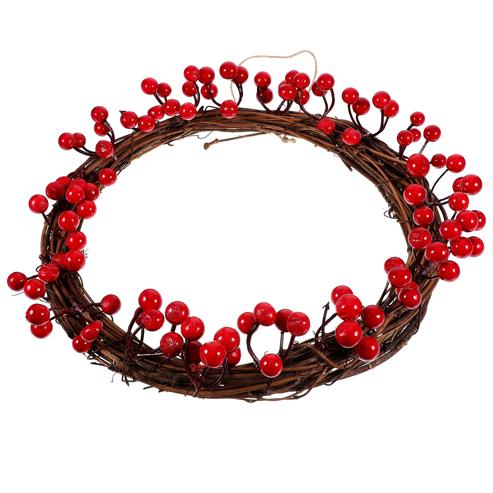 

Christmas Berry Wreath Artificial Home Decor Front Door Metallic Line Merry Wood