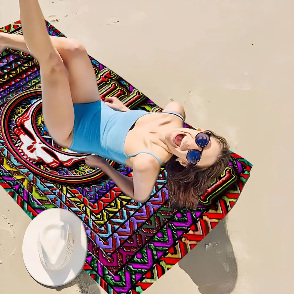 G-Grateful D-Dead Band Anime Beach Swimming Towel Soft Absorbent Washcloth Children's Gifts for Kids Travel Camping Gym