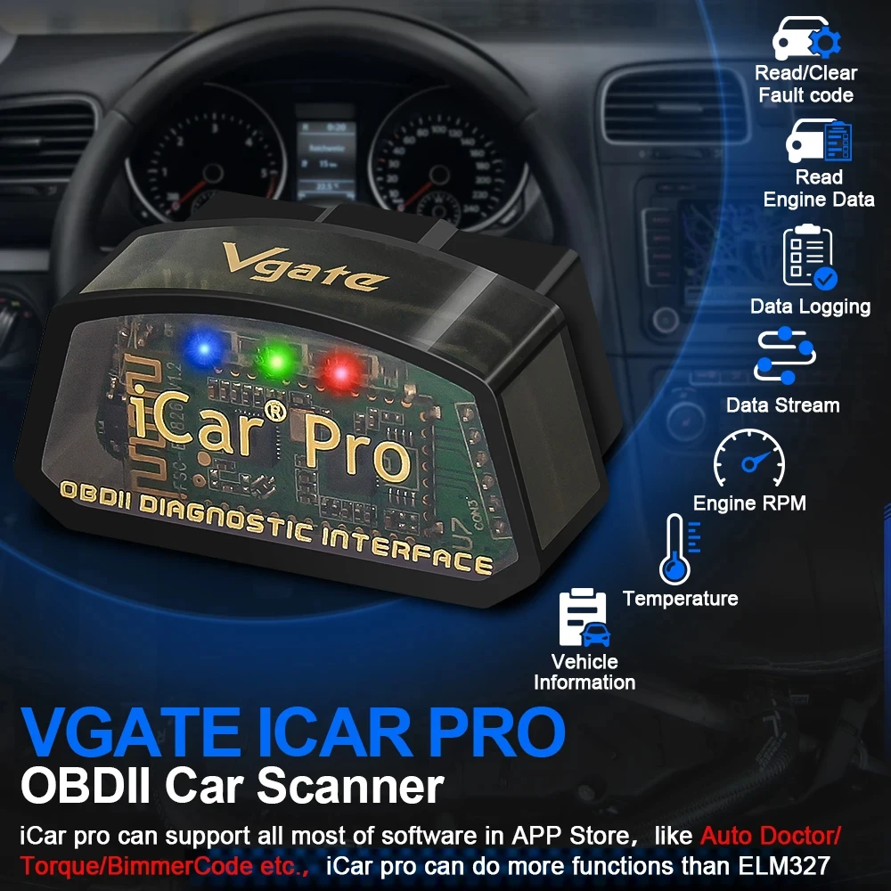 Vgate iCar Pro WIFI Bluetooth 4.0 elm327 OBD 2 OBD2 samochodowe narzędzia diagnostyczne dla Android/IOS BT3.0/4.0 skaner diagnostyczny do samochodów