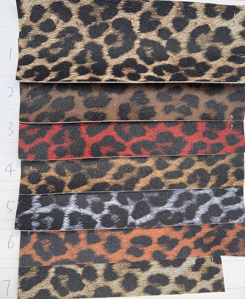 Hotsale Faux Leopard Print Imitation PVC Synthetic Leather Fabric Materials H102