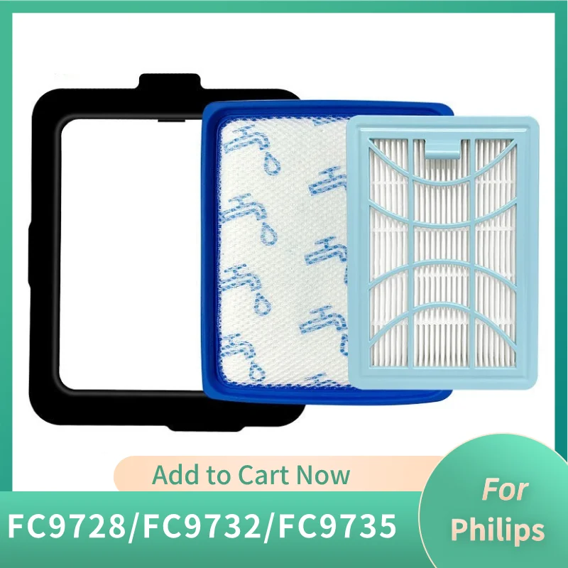 

Фильтр для пылесоса Philips FC9728 FC9732 FC9735, детали, фильтрующий элемент, HEPA, хлопковый фильтр