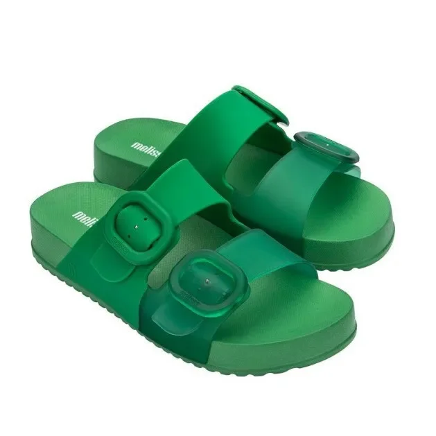 جديد 2025 صنادل نسائية من ميليسا رومانية مجوفة سميكة القاع وجه واسع شباشب صيفية رائعة مفتوحة من الأمام أحذية جيلي أحذية نسائية