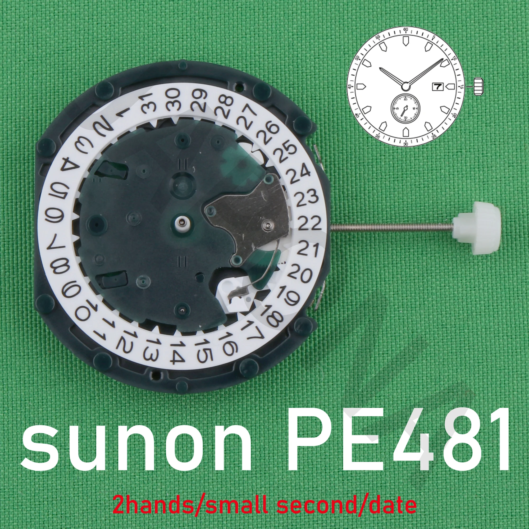 PE481 movement sunon pe48 watch movement small second for gents\' big date